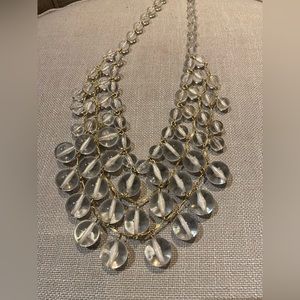 J. Crew Clear Beaded Chandelier Neckkace